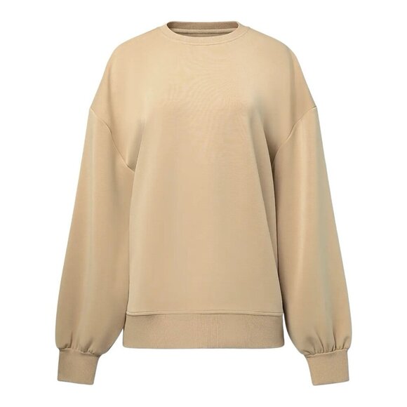 WeWoreWhat X Revolve Oversized Crew Neck Size Small Heather Doe Balloon Sleeve - Picture 3 of 11